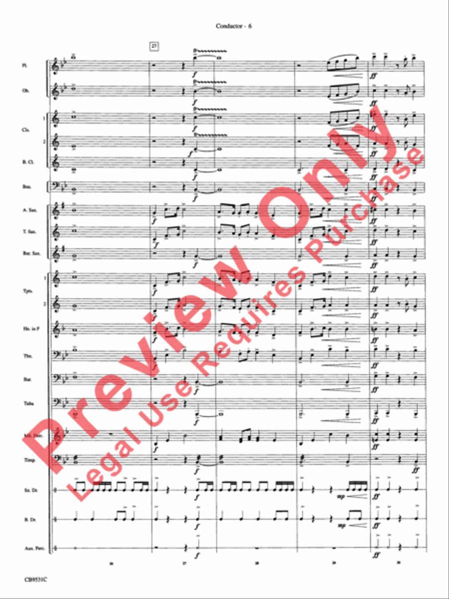 The Great Escape March Concert Band scores gallery preview page 9
