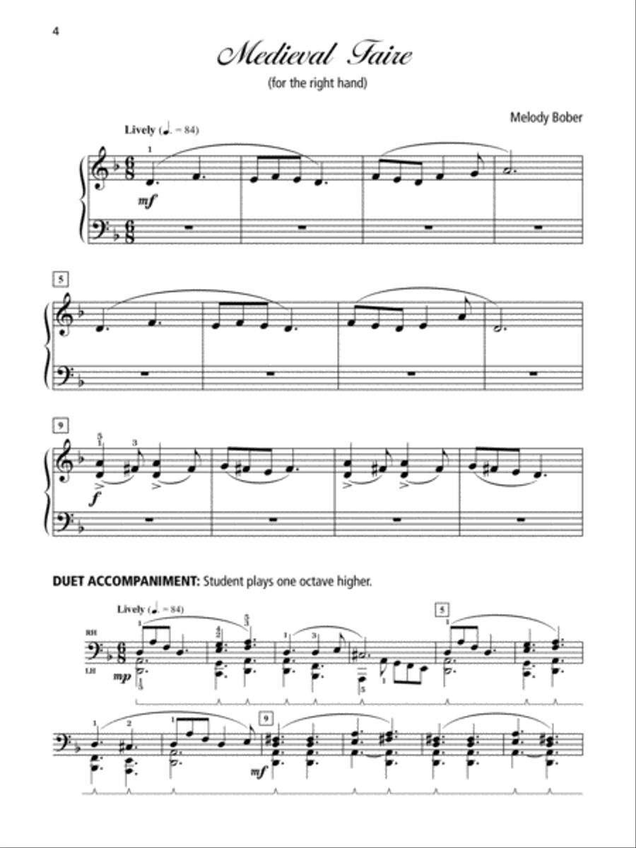 Grand One-Hand Solos for Piano, Book 2: 8 Elementary Pieces for Right or Left Hand Alone Piano Method scores gallery preview page 4