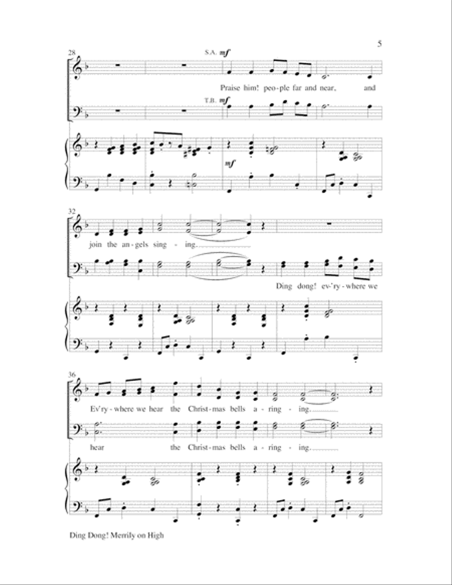 Ding Dong! Merrily on High 4-Part scores gallery preview page 5