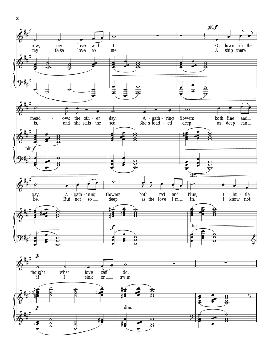 O Waly, Waly Piano, Vocal scores gallery preview page 2