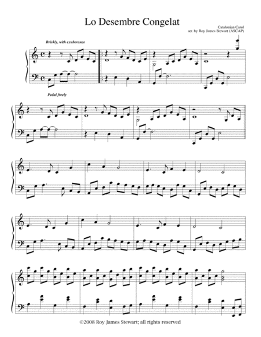Lo Decembre Congelat (Cold December Flies) Piano Solo scores gallery preview page 1