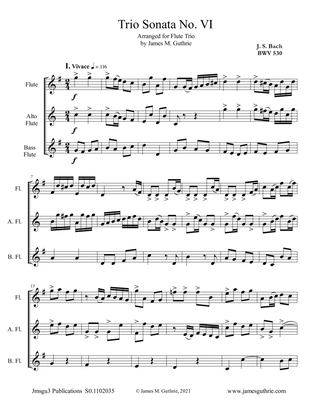 BACH: Trio Sonata No. 6 BWV 530 for Flute Trio