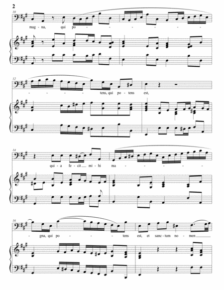 BACH: Quia fecit mihi magna, BWV 243 (transposed to A major)