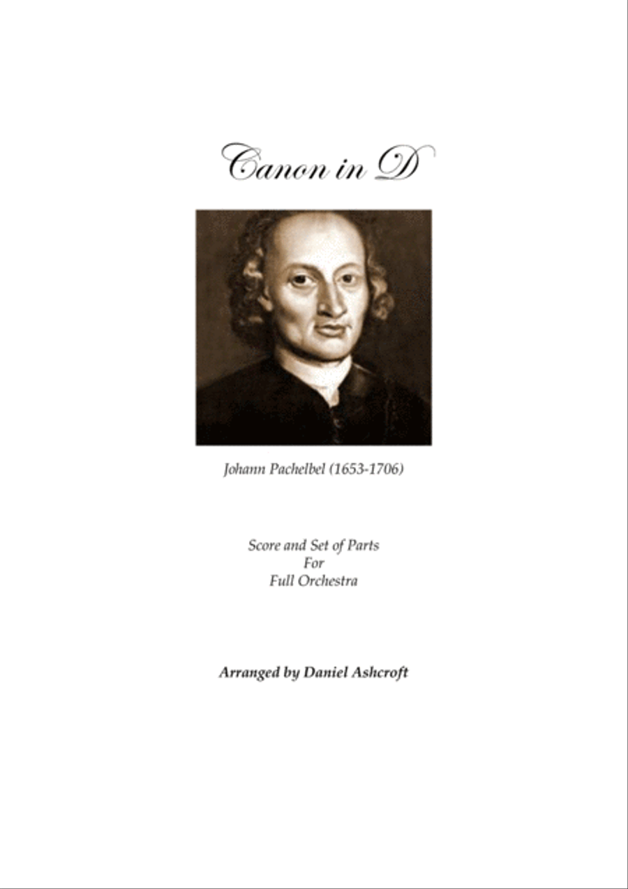 Pachelbel's Canon in D - Score and Parts Full Orchestra scores gallery preview page 1