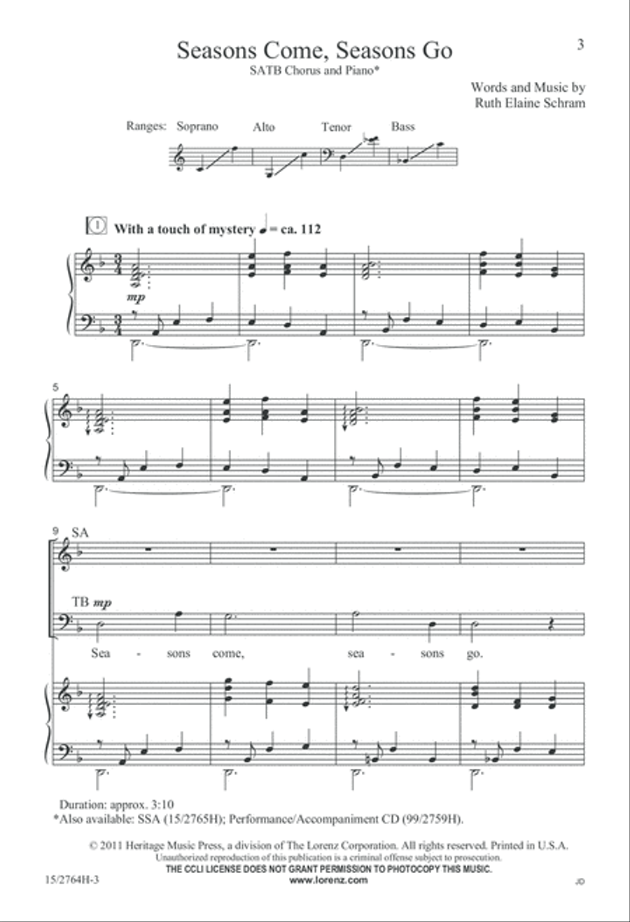 Seasons Come, Seasons Go Seasons Come, Seasons Go 4-Part scores gallery preview page 3