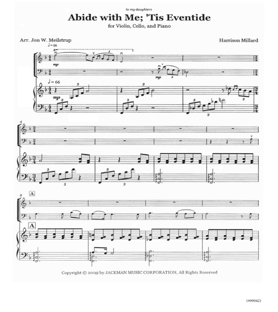 Abide with Me Tis Eventide - Piano Trio (Violin, Cello, Piano) Piano Trio scores gallery preview page 2