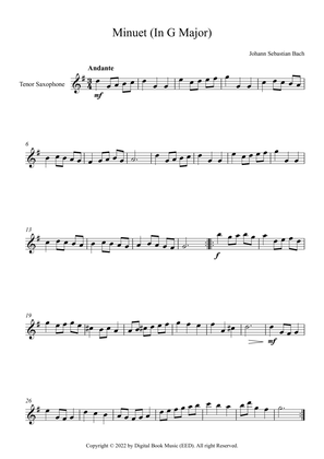 Book cover for Minuet (In G Major) - Johann Sebastian Bach (Tenor Sax)