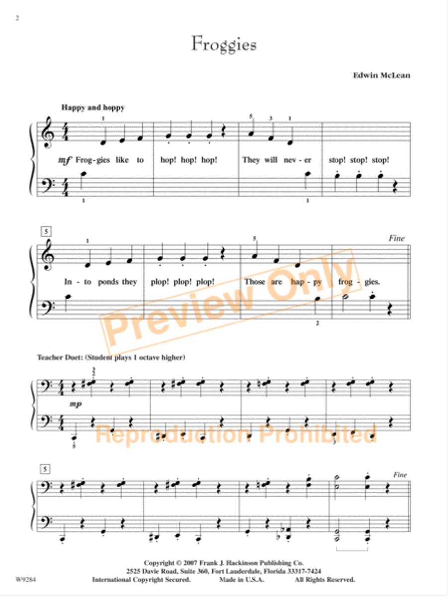Froggies Froggies Easy Piano scores gallery preview page 4