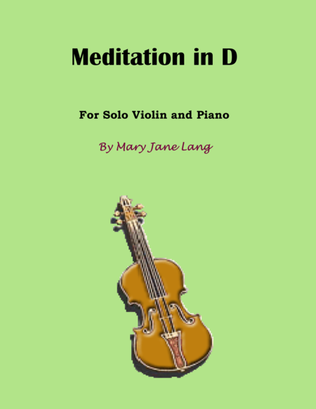Book cover for Meditation in D for Violin and Piano