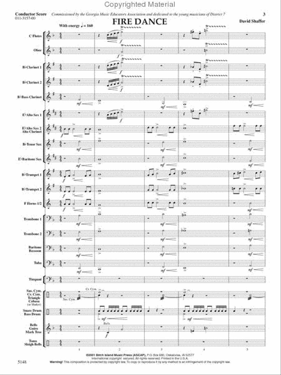 Fire Dance Fire Dance Concert Band scores gallery preview page 2