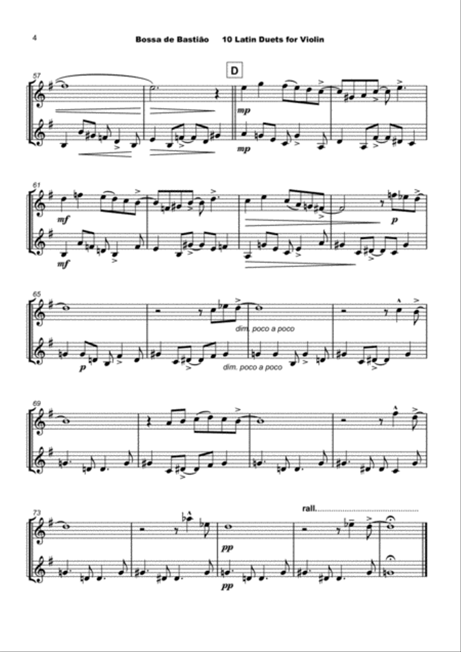 10 Latin Duets, for Violin String Duet scores gallery preview page 6