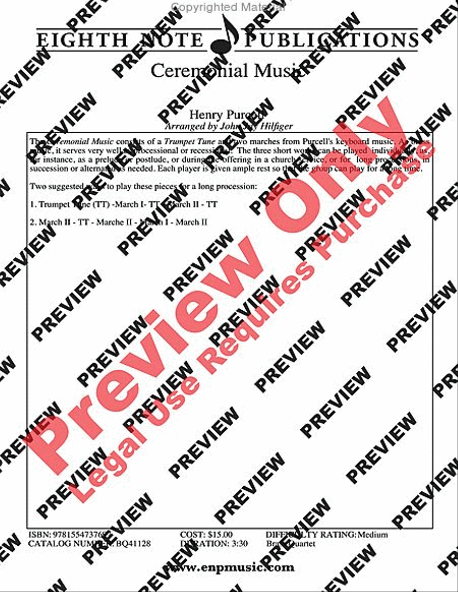 Ceremonial Music Brass Quartet scores gallery preview page 2