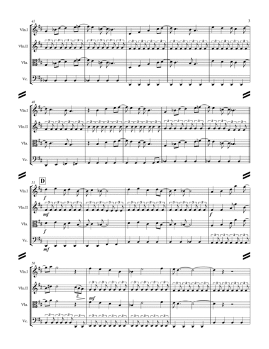 All I Want For Christmas Is You String Quartet scores gallery preview page 4