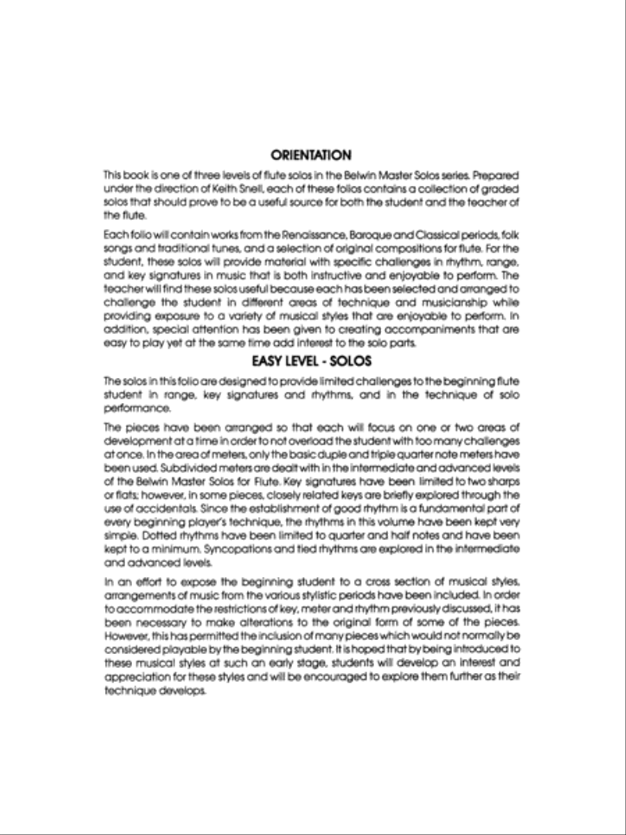 Belwin Master Solos (Flute), Volume 1 Flute Solo scores gallery preview page 3