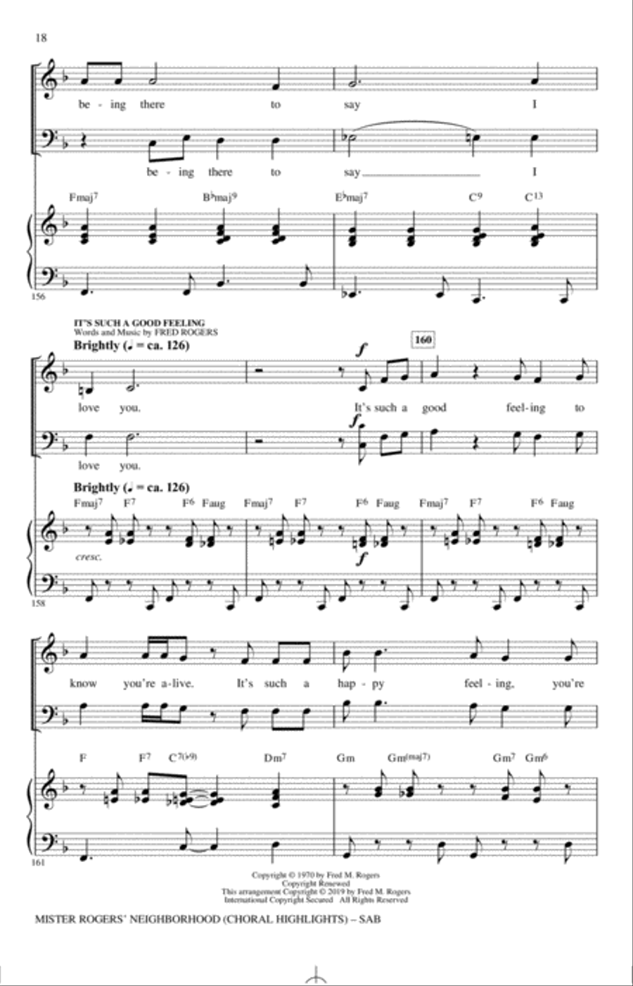 Mister Rogers' Neighborhood (Choral Highlights) (arr. Roger Emerson) 3-Part scores gallery preview page 17