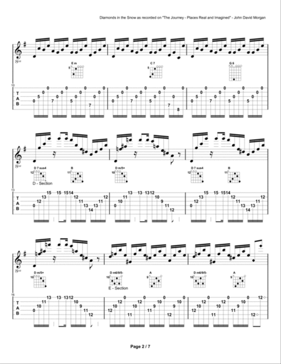 Diamonds in the Snow Acoustic Guitar scores gallery preview page 2