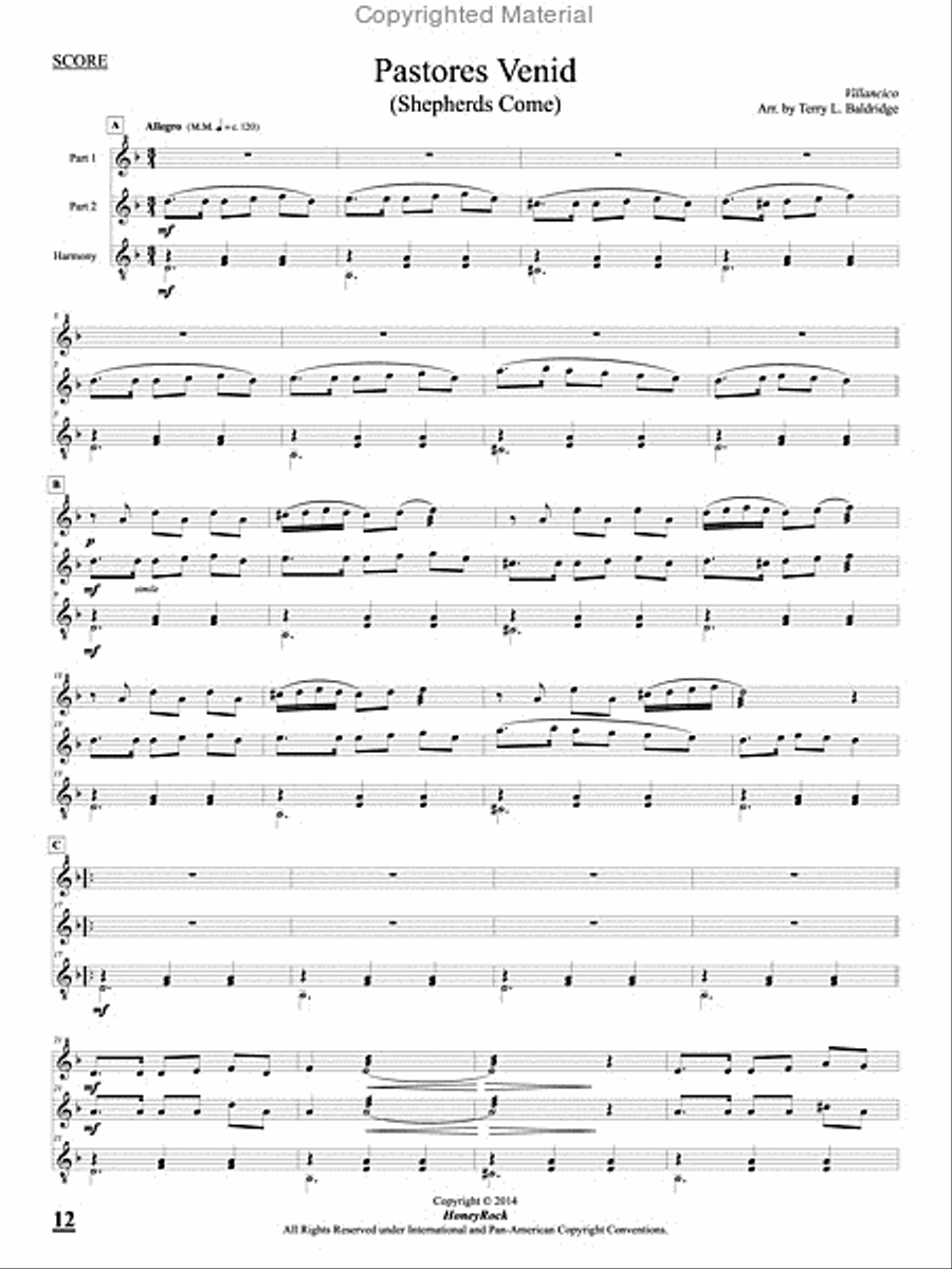 Christmas - South of the Border: for 3 players on one marimba Marimba scores gallery preview page 5