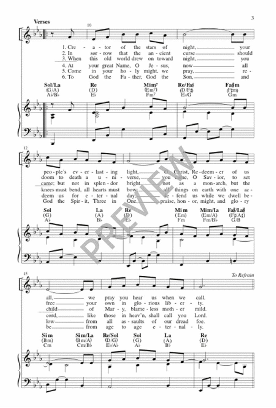 Creator of the Stars of Night / De las Estrellas, Creador 2-Part scores gallery preview page 3