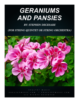 Book cover for Geraniums and Pansies (for String Quintet or String Orchestra and Piano)