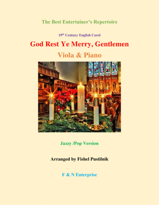 "God Rest Ye Merry, Gentlemen" for Viola and Piano