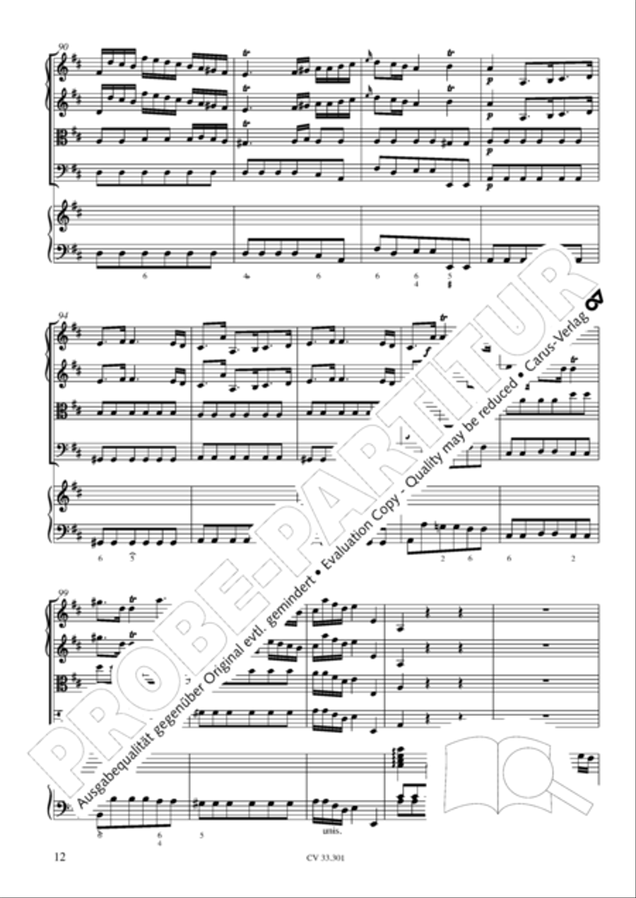 Concerto per il Cembalo in D Cello scores gallery preview page 13