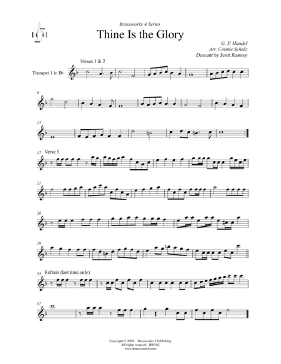 Thine is the Glory Brass Quintet scores gallery preview page 4