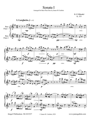 Book cover for Handel: Sonata No. 1 for Bass Flute Duo