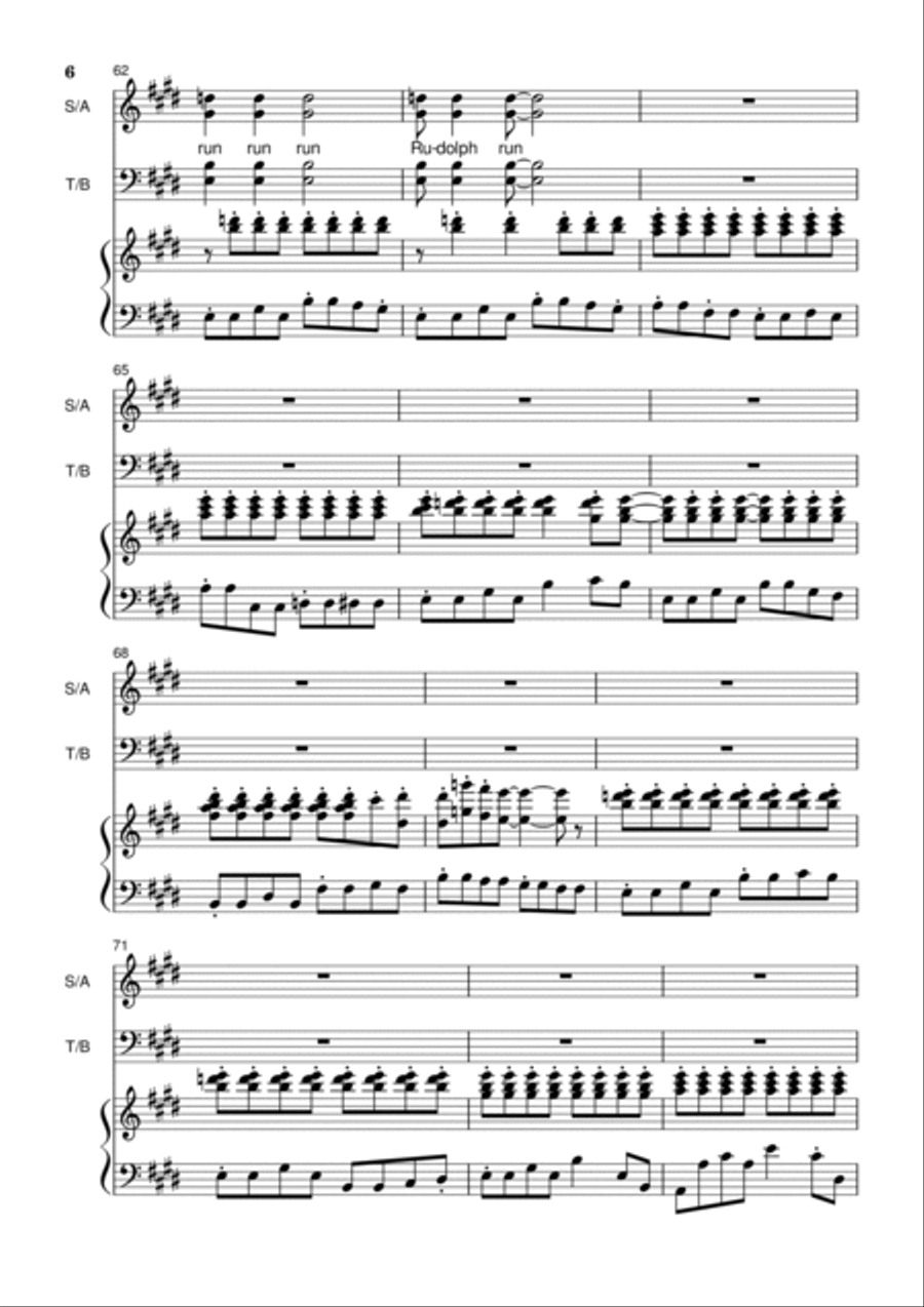 Run Rudolph Run 4-Part scores gallery preview page 6