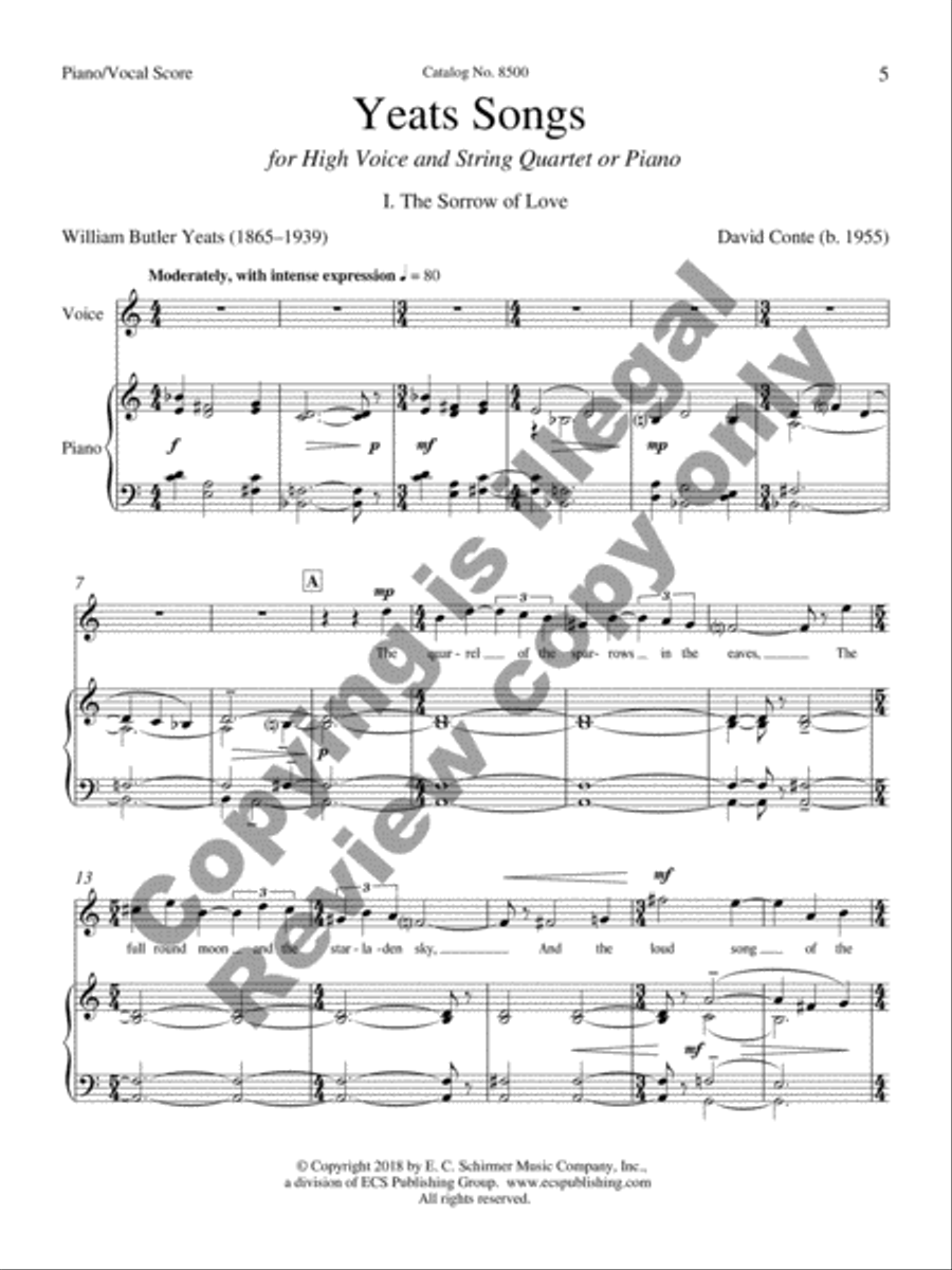 Yeats Songs (Piano/Vocal Score) image number null