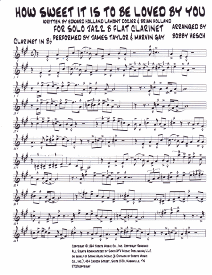 How Sweet It Is (to Be Loved By You) Clarinet Solo scores gallery preview page 2