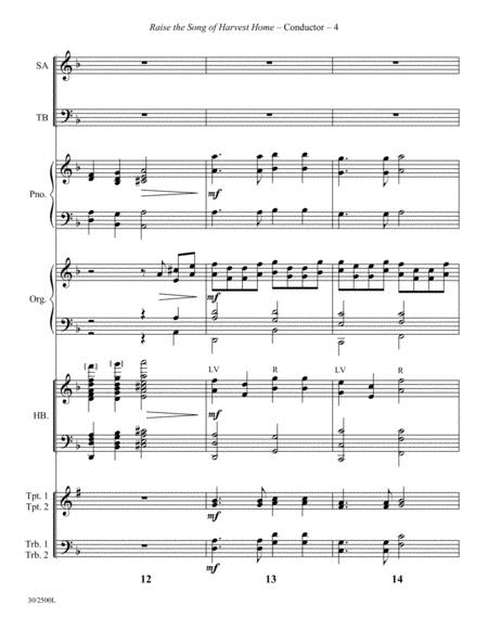 Raise the Song of Harvest Home - Brass and Handbell Score and Parts