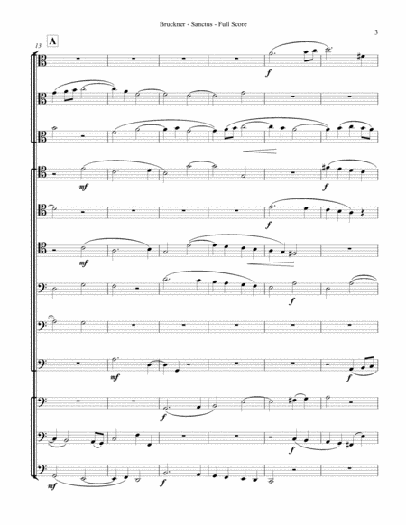 Sanctus from Mass No. 2 in E minor for 12-part Trombone Ensemble