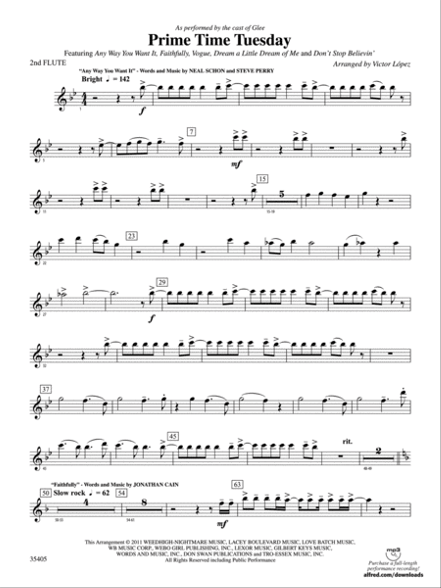 Prime Time Tuesday: 2nd Flute Concert Band scores gallery preview page 1