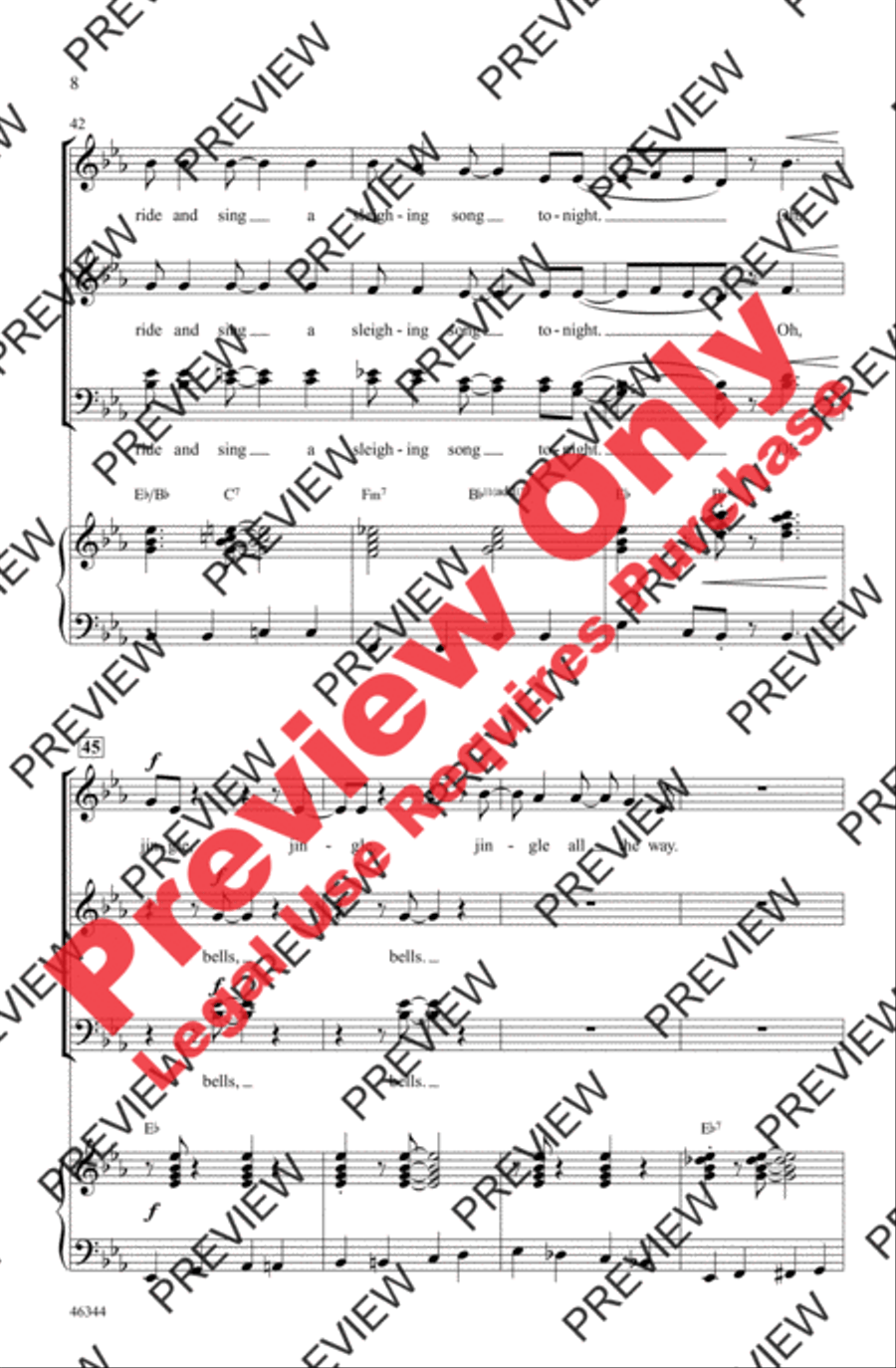 Jingle Bells Jingle Bells 4-Part scores gallery preview page 8