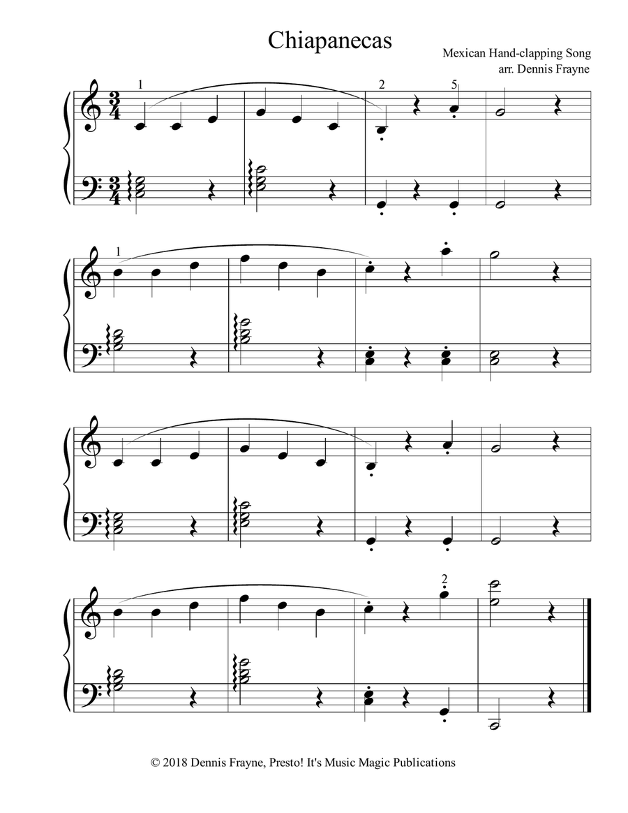 Chiapanecas Chiapanecas Easy Piano scores gallery preview page 1