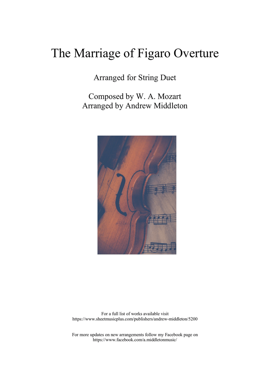 The Marriage of Figaro Overture arranged for String Duet String Duet scores gallery preview page 1