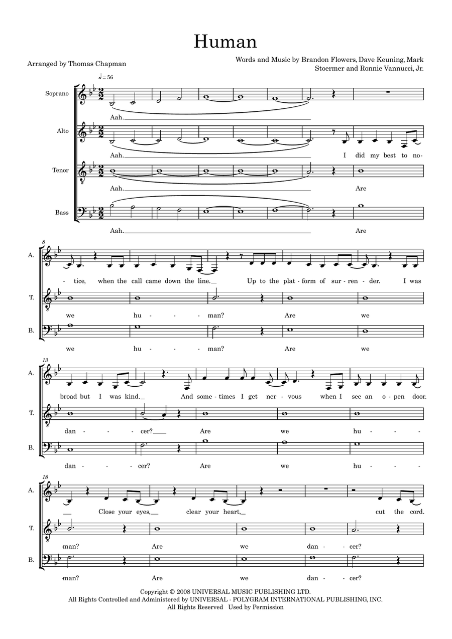 Human (arr. Thomas Chapman)