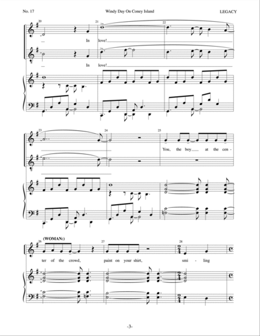 Windy Day On Coney Island Piano, Vocal scores gallery preview page 3