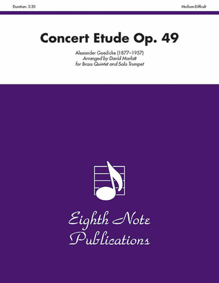 Book cover for Concert Etude, Opus 49