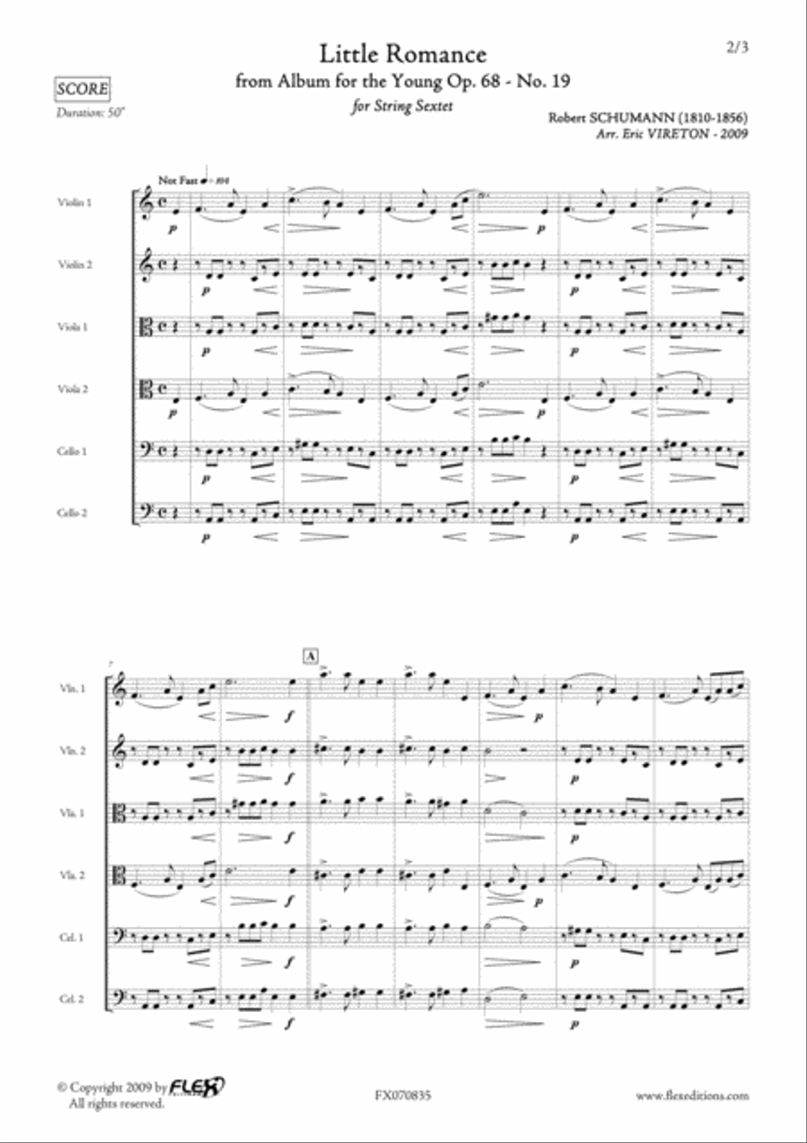 Little Romance - from Album for the Young Opus 68 No. 19 Chamber Music scores gallery preview page 2