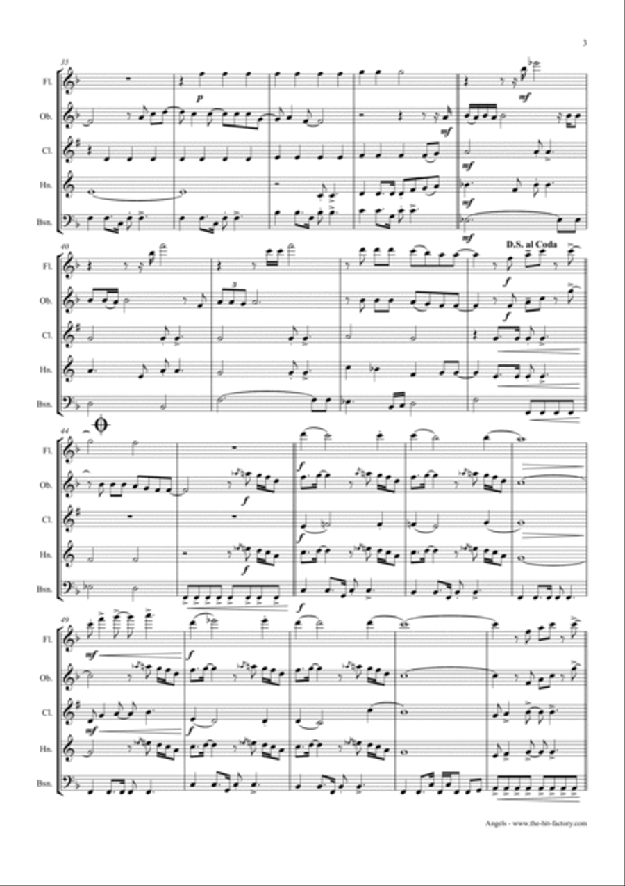 Angels Angels Woodwind Quintet scores gallery preview page 3