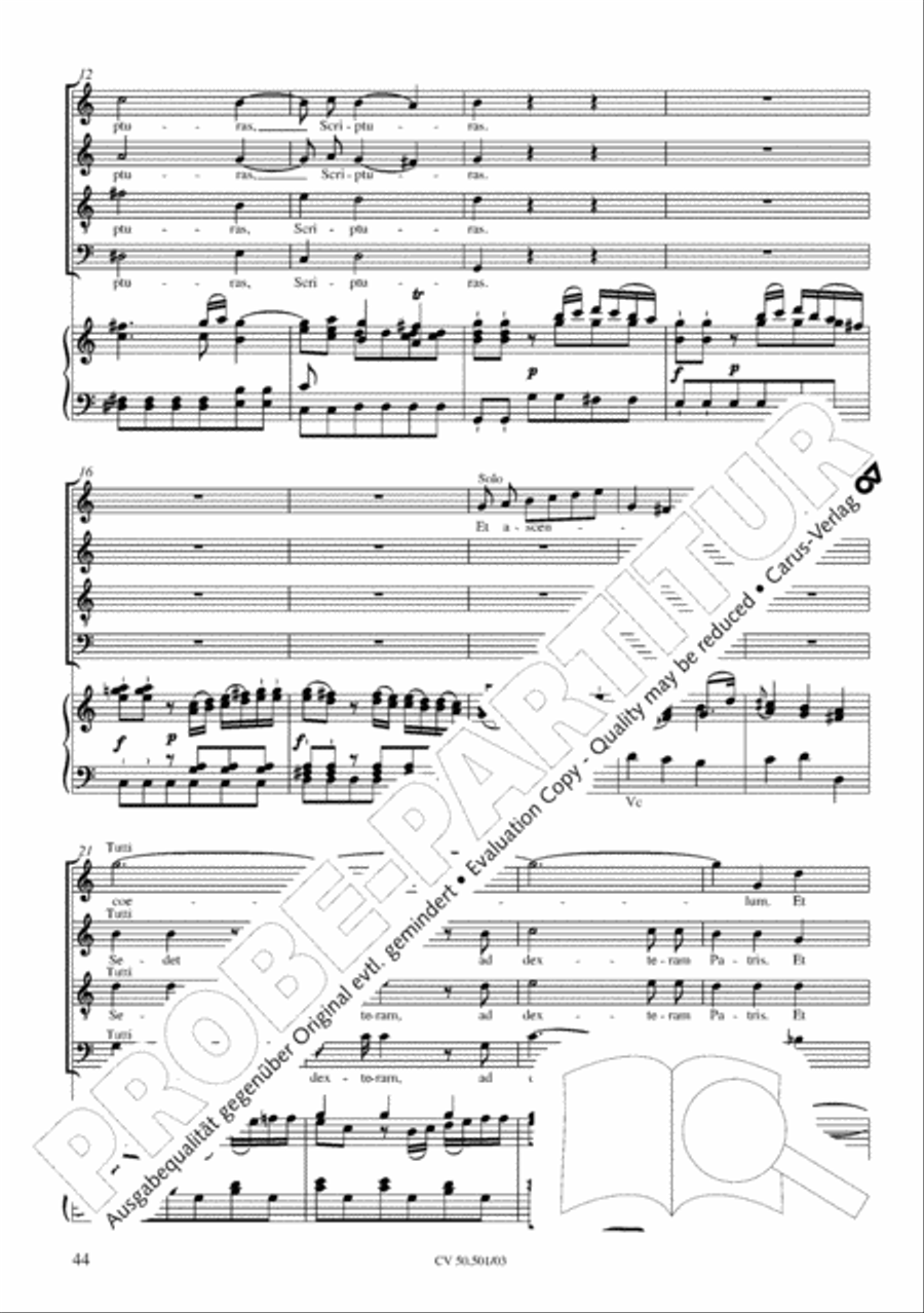 Mass in C Major 4-Part scores gallery preview page 45