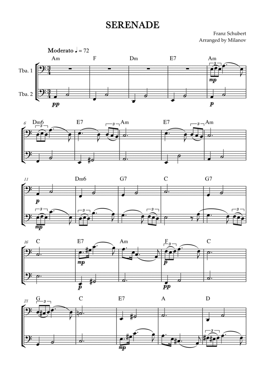 Serenade | Schubert | Tuba duet | Chords image number null