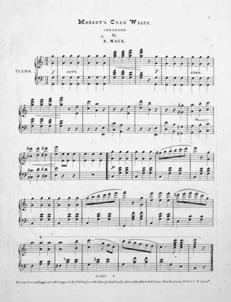 Mozart's Celebrated Oxen Waltz