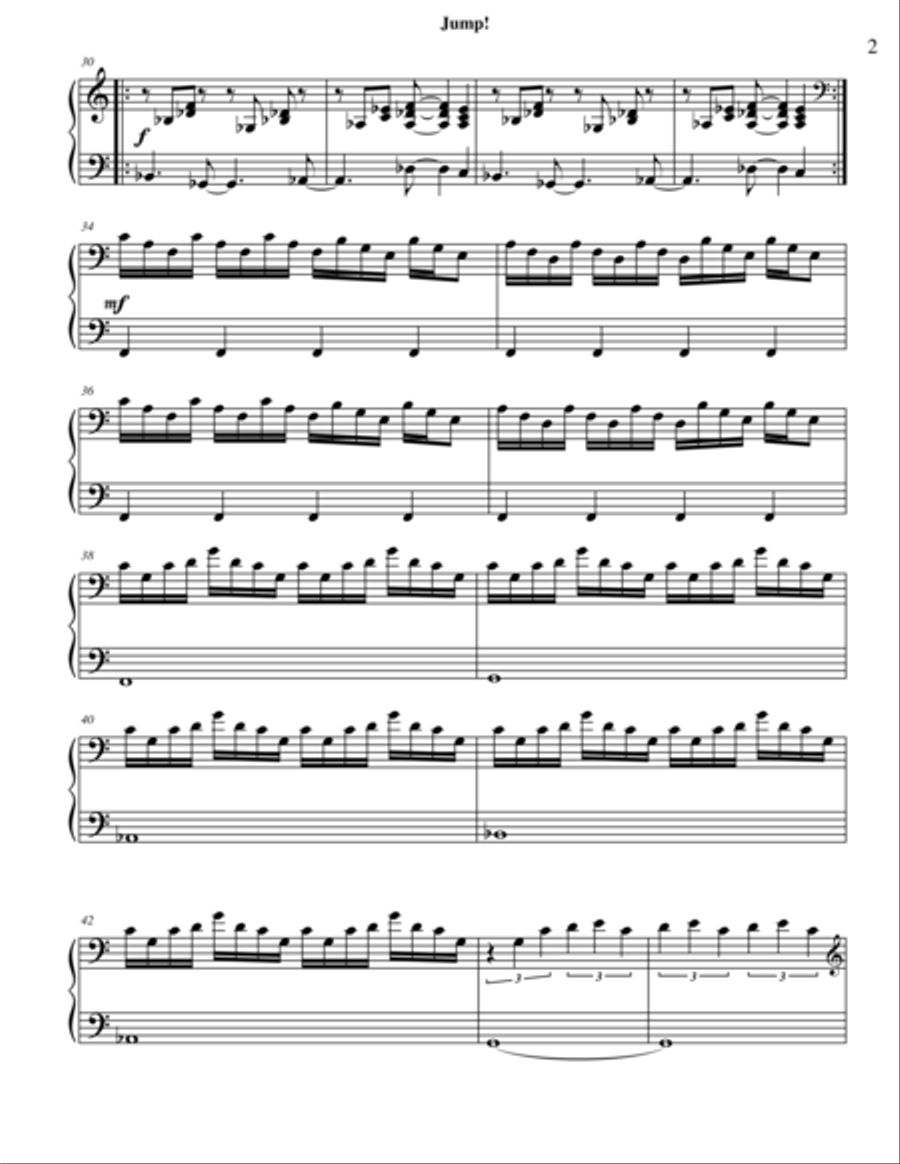 Jump Piano Solo scores gallery preview page 2