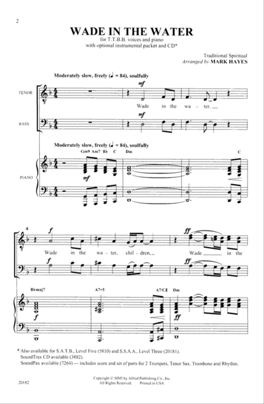 Wade in the Water Choir scores gallery preview page 1