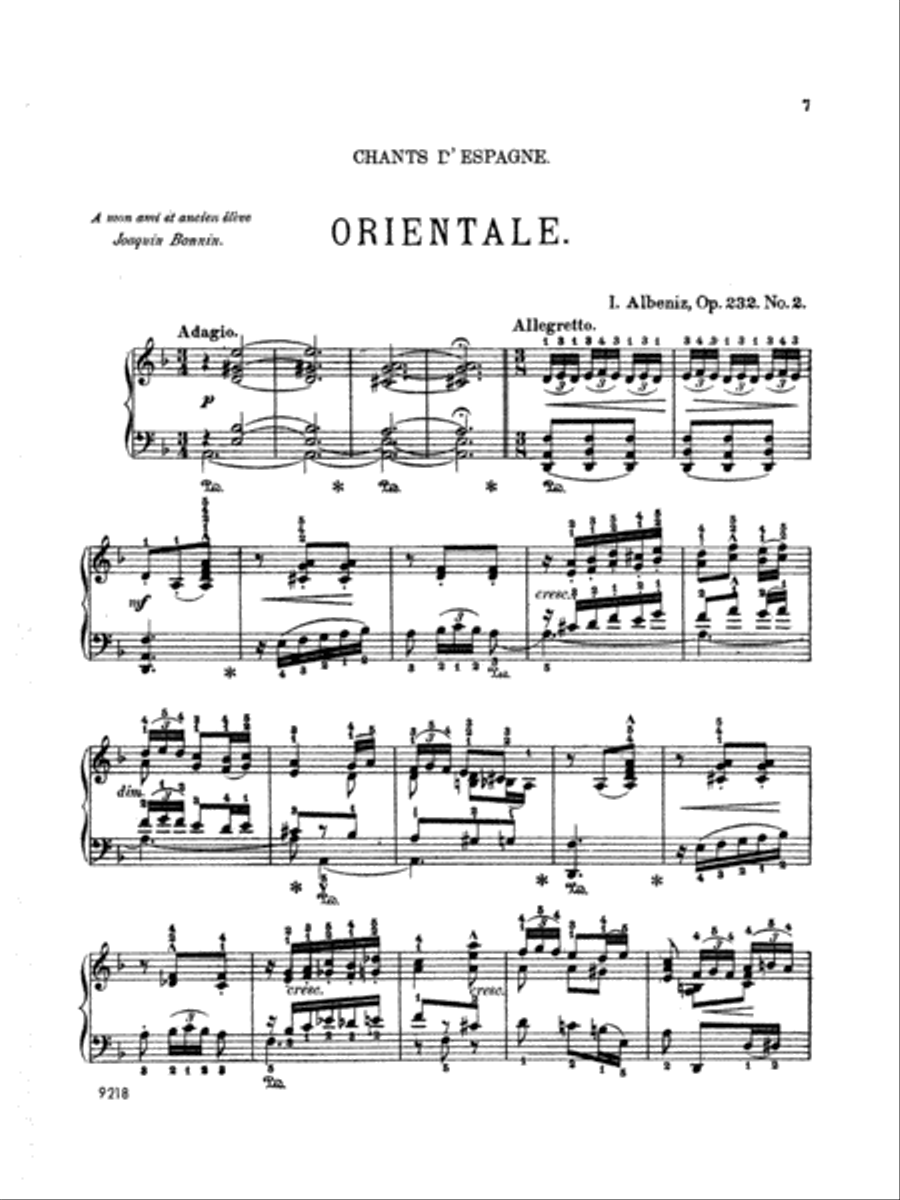 Albéniz: Songs of Spain, Op. 232 Piano Solo scores gallery preview page 1