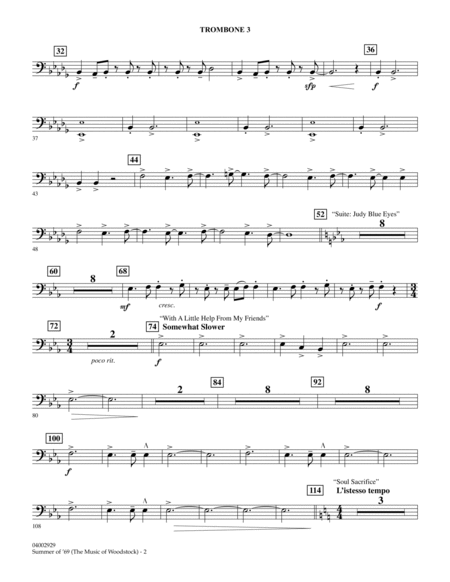 Summer Of '69 (The Music Of Woodstock) - Trombone 3