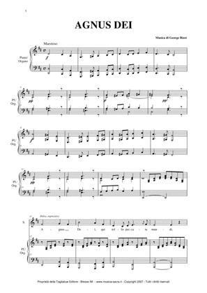 AGNUS DEI - G. Bizet - Arr. for Alto and Organ/Piano