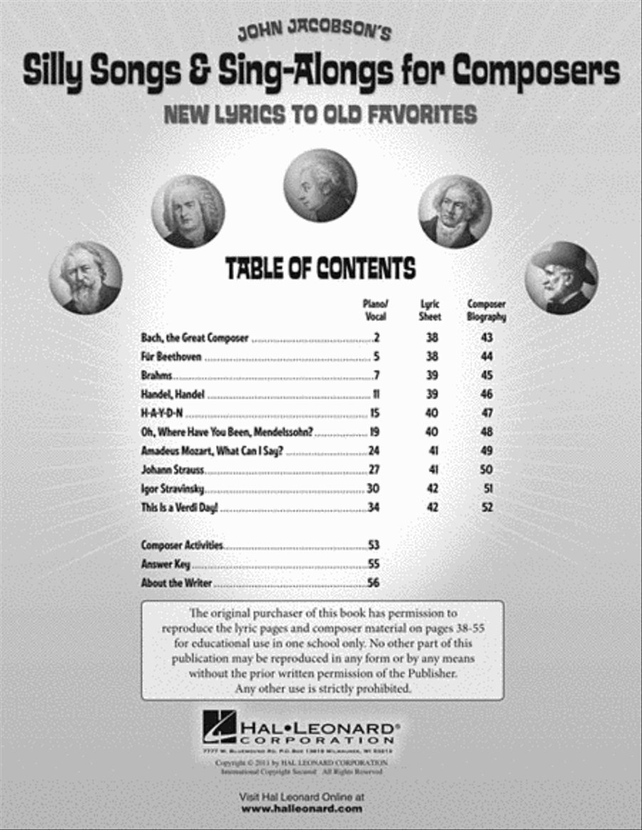 Silly Songs & Sing-Alongs for Composers Choir scores gallery preview page 2